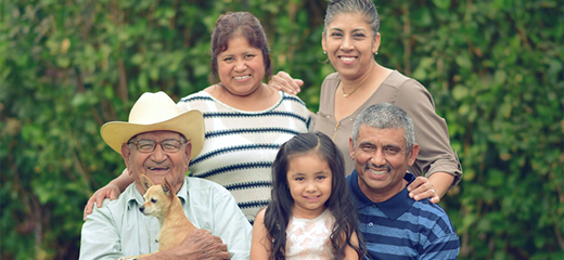 Hispanic family of five