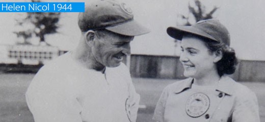 Female baseball player Helen Nicol