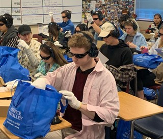 Seniors at Arcadia High School use virtual reality devices. Photo by Nick Enquist