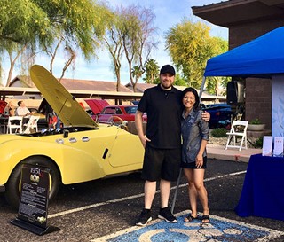 Classic Cars for the Cause Show with Griffin Perry and community coordinator, Noeleen Rivers