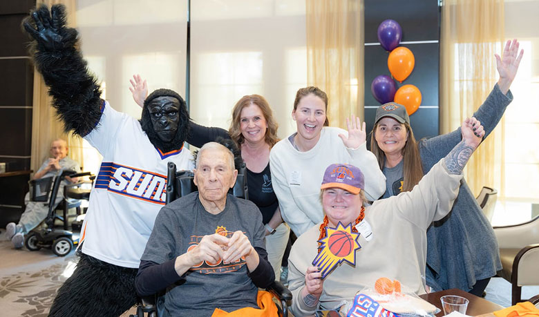 Phoenix Suns gorilla brings joy to patient Lee.