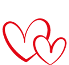 Filled in heart next to heart outline illustration