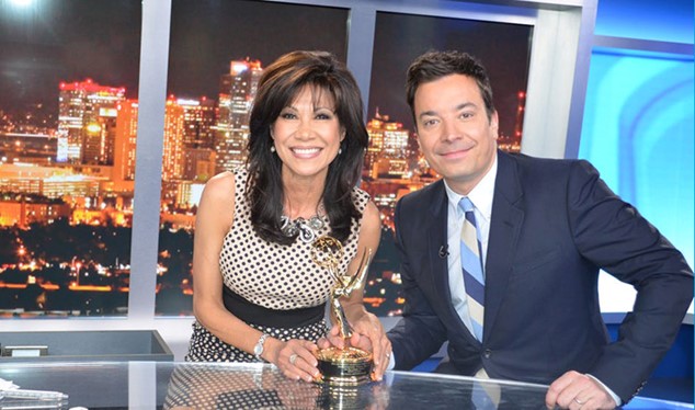 Lin Sue Flood interview Jimmy Fallon. NBC