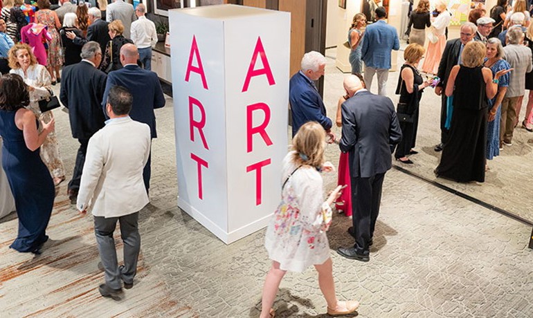 Visitors in the aaha art gallery